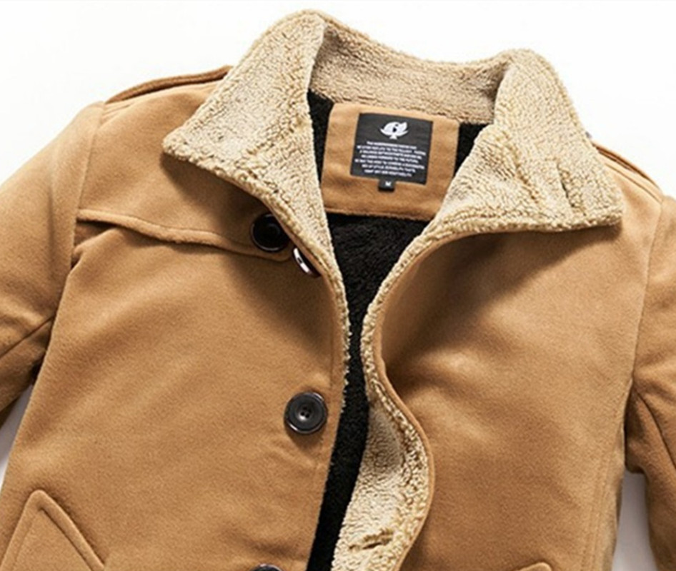 Fall-Free postage stand collar berber fleece male woolen jacket outerwear male navy blue p