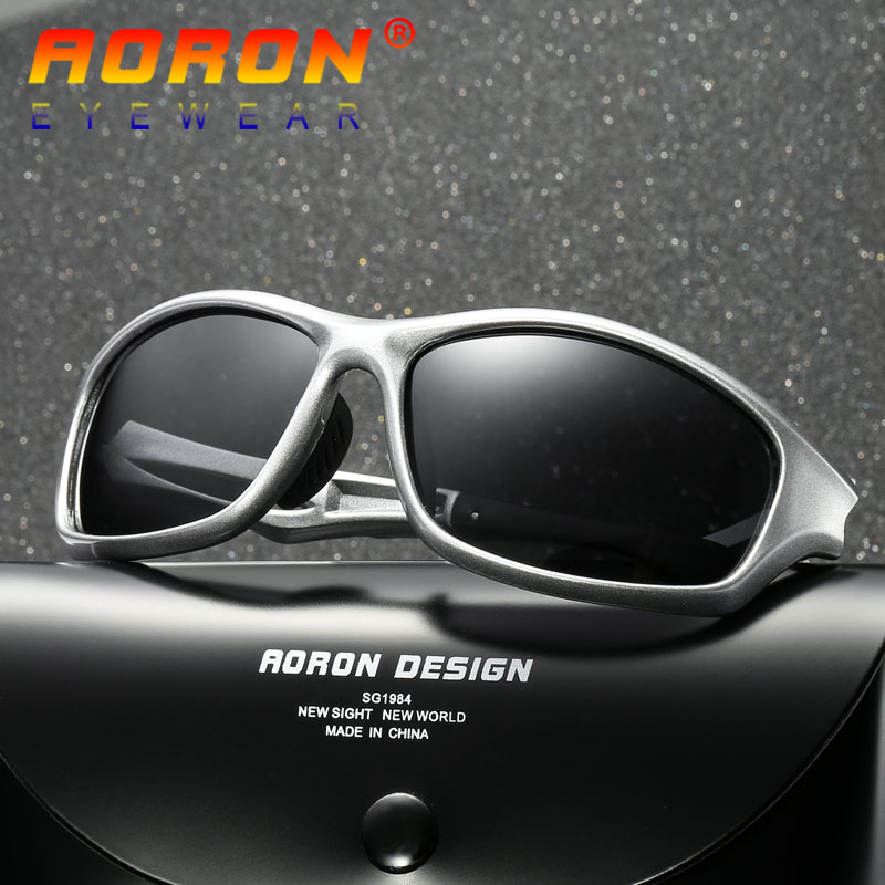 AORON Brand Polarized Sunglasses Driving Goggles Color Mirror HD Lens Sun Glasses TR90 Riding Cycling Sports Eyeglasses New For Men As Gift