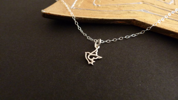30PCS- N106 Gold Silver Cute Peace Dove Necklace Sparrow Necklace Flying Origami Swallow Necklace Tiny Baby Bird Necklaces