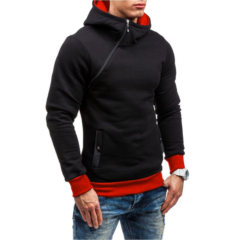 Wholesale- Assassins creed hoodie men Patchwork slim Hooded sweatshirt NEW hip hop zipper black hoodies streetwear moletom