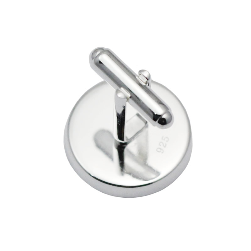 Beadsnice Solid Silver Cufflink Blanks 20mm Round Bezel Tray Blanks DIY Cufflink Findings Wedding Party Gifts for Men ID 33624