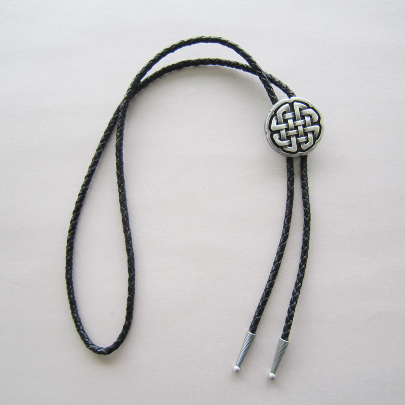 Original Antique Real Silver Plated Celtic Knot Bolo Tie Necklace BOLOTIE-070SL Free Shipping Brand New In Stock