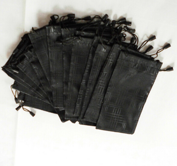 wholesale 1000 pcs/lot Glasses Case Soft Waterproof Plaid Cloth Sunglasses Bag Glasses Pouch Black Color Free shipping