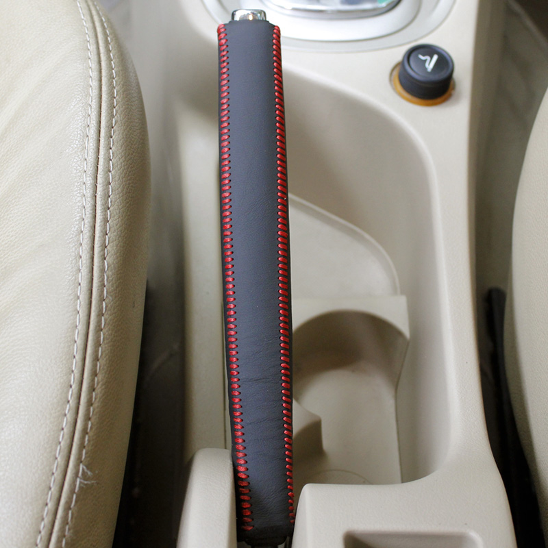 Case for Peugeot 307 308 Handbrake cover Genuine leather handbrake cover Lengthened Hand sewing Auto interior decoration car styling