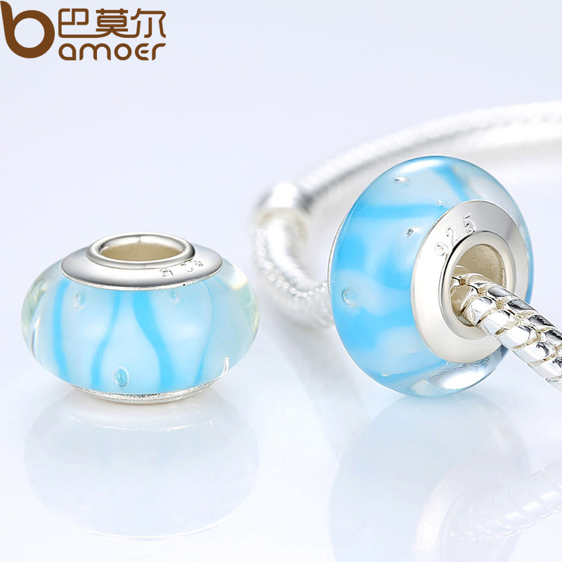 Wholesale-Wholesale European Style Silver Murano Glass Beads Jewelry Making for DIY Bracelets Necklace Mixed Colors in Bulk 50pcs/lot