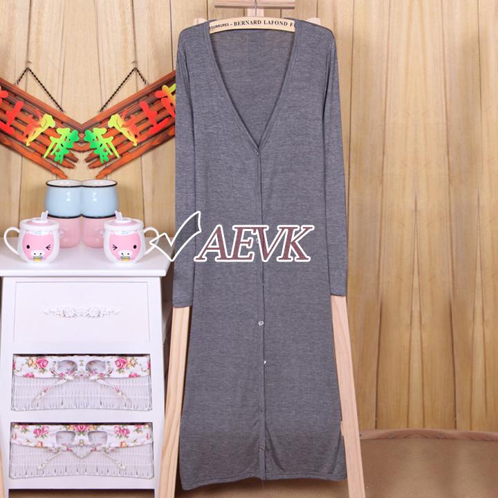 Women brand Long sleeve Casual Maxi Cardigan Sweater Solid female Knitwear Coat free shipping b8 SV005966