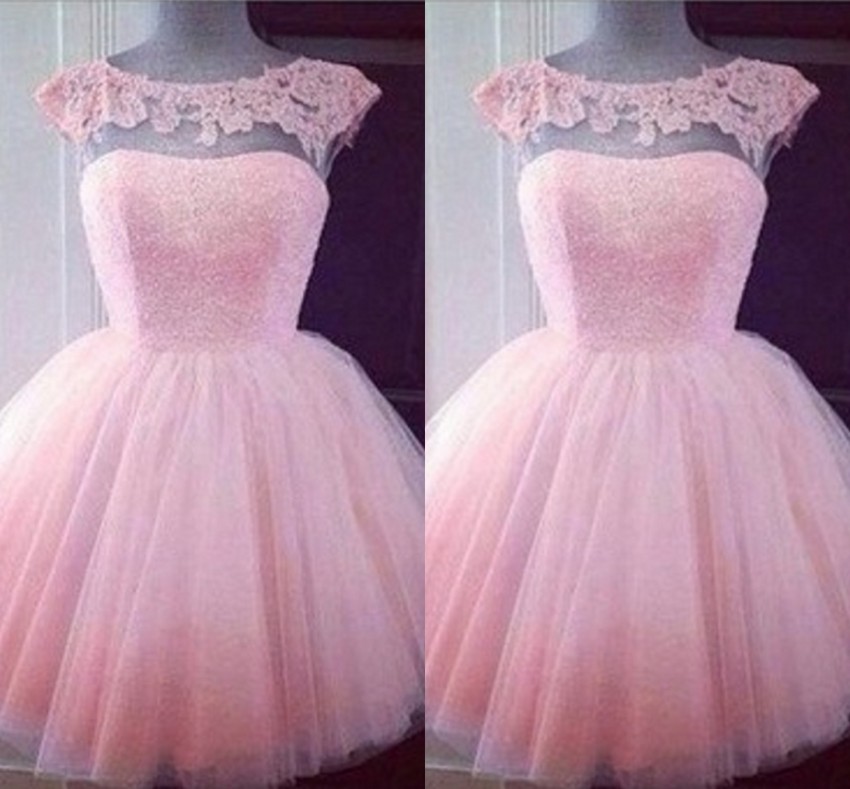 Sexy Open Back Parti Dresses Cocktail Sheer Crew A-Line Applique Formal Short Party Gowns 2017 New Arrival Special Occasion Party Dresses