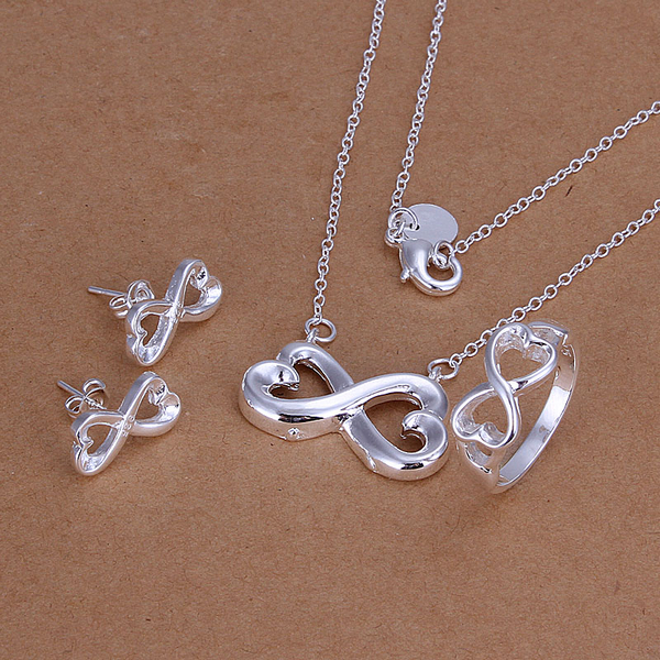 High grade 925 sterling silver ' 8 three-piece jewelry set DFMSS171 brand new Factory direct 925 silver necklace earring ring