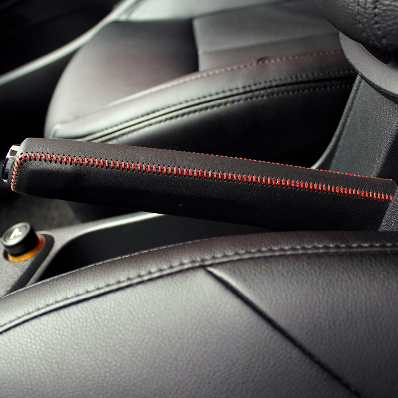 Case for Peugeot 307 308 Handbrake cover Genuine leather handbrake cover Lengthened Hand sewing Auto interior decoration car styling
