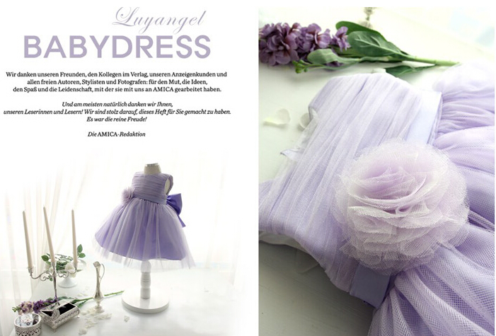 2015 New Lovely Bridal Flower Lavender Children Dresses Sleeveless Tulle Flower Waistband Bow Sweet Little Girls Pageant Dresses Customized