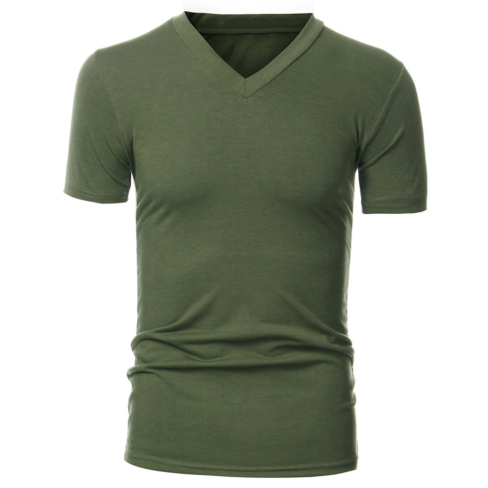 10 Colors 2015 New Summer Style Mens Fashion Slim Fit V-neck Casual Short Sleeve Plain T-shirt Sport Gym Top Tee Camisas L-XXL FG1511
