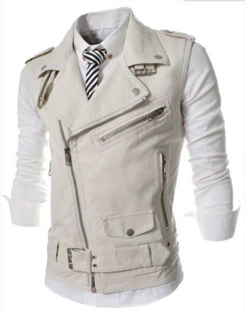 Fall-Free Shipping!Punk style multi-zipper design men's leather vest,Pank-stil' mul'ti- Molniya dizayn muzhskoy kozhanyy zhilet