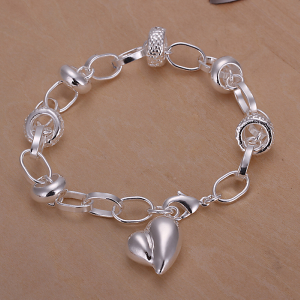 Hot sale best gift 925 silver Hanging Pursuit heart Bracelet DFMCH123, brand new fashion 925 sterling silver plated Chain link bracelets