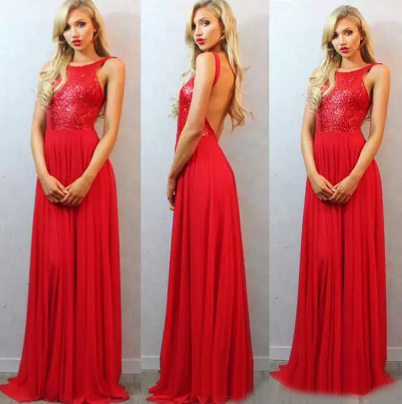 Sexy 2017 Red Sequined Top Chiffon Skirt Prom Dresses Long Cheap Bateau Backless Formal Dresses Party Evening Wear Custom Made EN11097, Same as picture
Sexy 2017 Red Sequined Top Chiffon Skirt Prom Dresses Long Cheap Bateau Backless Formal Dresses Party Evening Wear Custom Made EN11097, Same as picture