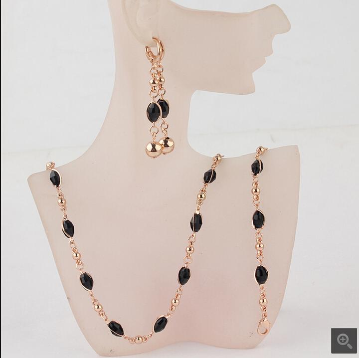 Fashion Women's 18k Gold Filled Black Austrian Crystal Necklace Bracelet Earrings Wedding/Bride Jewelry Sets Gift
Fashion Women's 18k Gold Filled Black Austrian Crystal Necklace Bracelet Earrings Wedding/Bride Jewelry Sets Gift