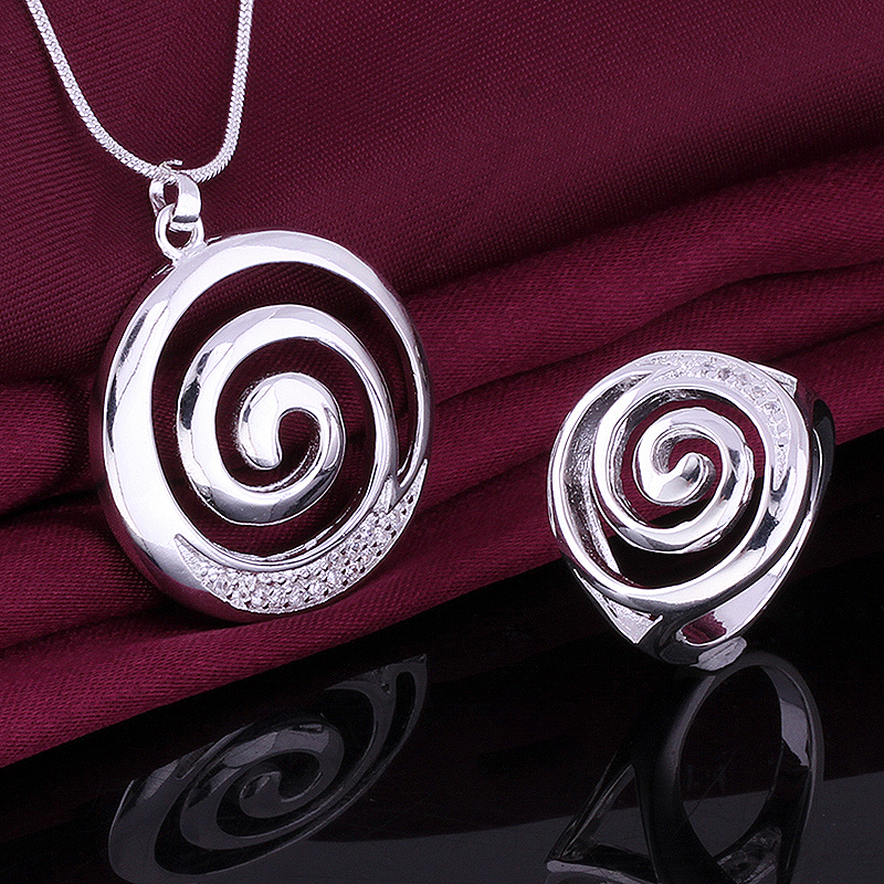High grade 925 sterling silver Ruby hollow piece jewelry sets DFMSS626 brand new Factory direct sale wedding 925 silver earring ring
