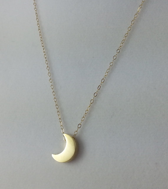 30PCS- N129 Gold Silver Cute Small Half Moon Necklace Simple Crescent Moon Necklace Little Galaxy Moon Necklaces for Ladies Girl