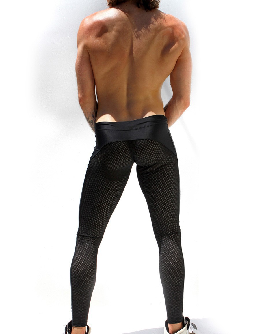 Wholesale-1pcs Mens Sexy Long Pants AQUX Brand Tight Sport Pants lowwaist Gym Fashion casual Leisure New mesn sheer Slim Straight hot