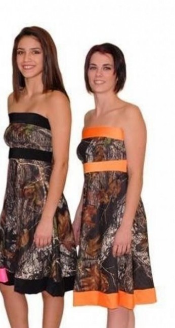 Camouflage Camo Bridesmaid Dresses Short Cheap Strapless Woman Wedding Formal Gowns Knee Length Formal Wed Mini Forest Bridesmaid Dress