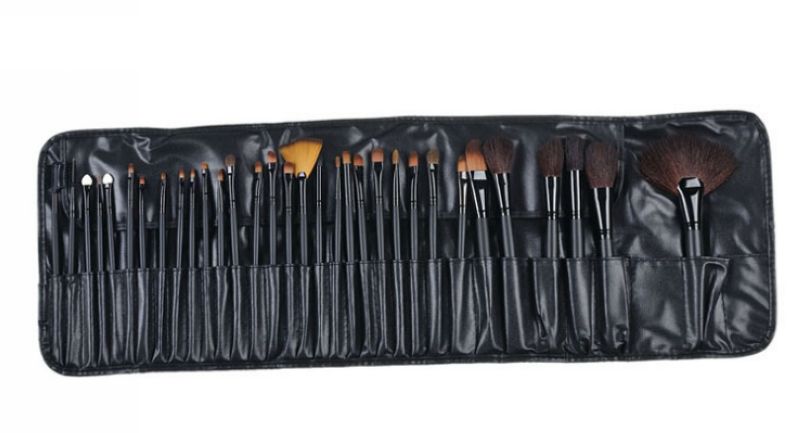 2015 Free Ship 32Pcs Professional Makeup Brushes make up Cosmetic Brush Set Kit Tool + Roll Up Case
