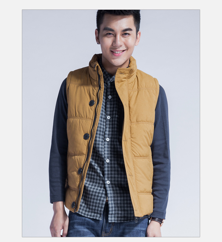 Wholesale- autumn winter hot vest for men casual slim mens sleeveless jacket male vest black/khaki