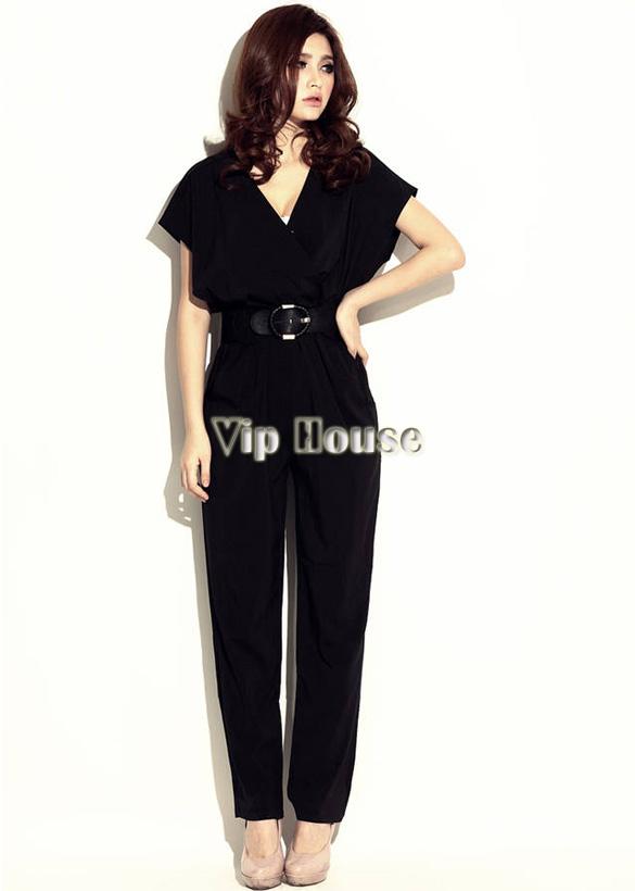 2014 New Women's Summer Fashion Short Sleeve V-neck Exotic Jumpsuit Pants Shirts Playsuit With Waistband B19 13464, Blue
2014 New Women's Summer Fashion Short Sleeve V-neck Exotic Jumpsuit Pants Shirts Playsuit With Waistband B19 13464, Blue