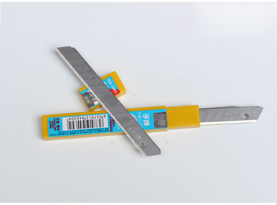 Heavy-Duty 9mm Craft Blades, 60° Angle | SDI 1403 Stainless Steel Rust-Resistant Replacement Blades for Utility Knives, 10-Pack