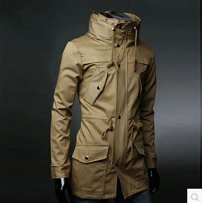 Fall-New 2015 Autumn Winter High quality Fashion Mens Trench coat XXXL Men long coat Winter Jacket Man long coat Outdoor Overcoat