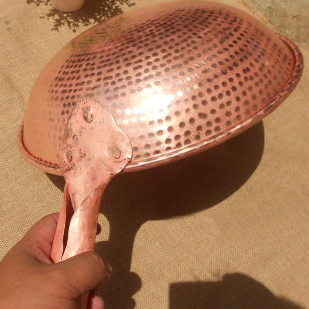 Wholesale-Pure Copper Frying Pan Wok Scoop Beef Pot Cooking Handmade Thick