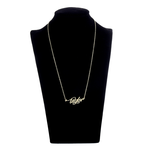 Taylor Personalized Name Necklace for Women Stainless Steel Nameplate Necklaces - 18K Gold Plated Minimalist Jewelry Gift for Her