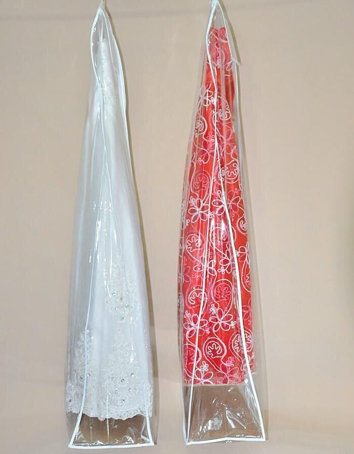 transparent pvc dust bag for wedding dress prom evening party gown bags 16058 cm wedding accessory garment cover travel storage dust covers
