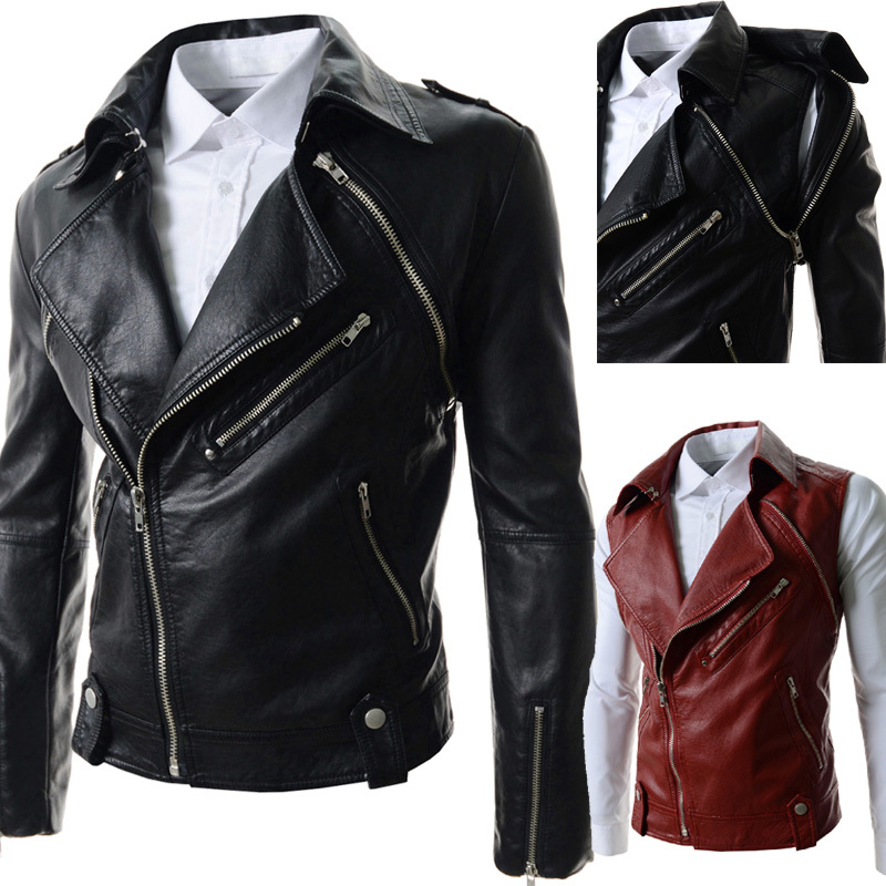 Fall-Leather Jacket Men 2015 jaquetas de couro Detachable Sleeve PU Mens Jackets And Coats Black Red Fashion Men's Motorcycle Coat
Fall-Leather Jacket Men 2015 jaquetas de couro Detachable Sleeve PU Mens Jackets And Coats Black Red Fashion Men's Motorcycle Coat