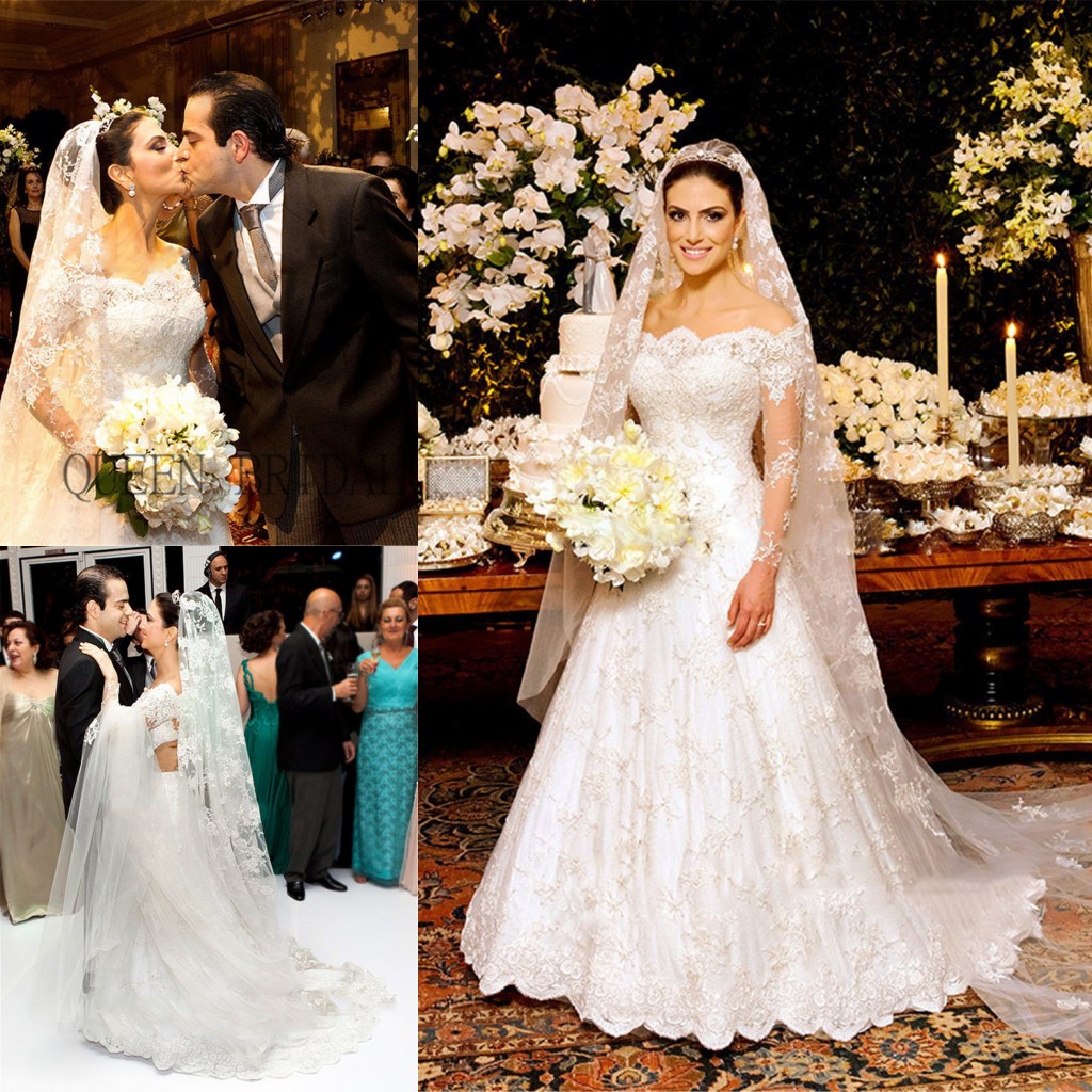 Vintage Long Sleeve Spring Wedding Dresses 2016 Sexy off Shoulder A Line Sweep train Sheer Lace Bridal Gowns Vestido de Novia, White
Vintage Long Sleeve Spring Wedding Dresses 2016 Sexy off Shoulder A Line Sweep train Sheer Lace Bridal Gowns Vestido de Novia, White