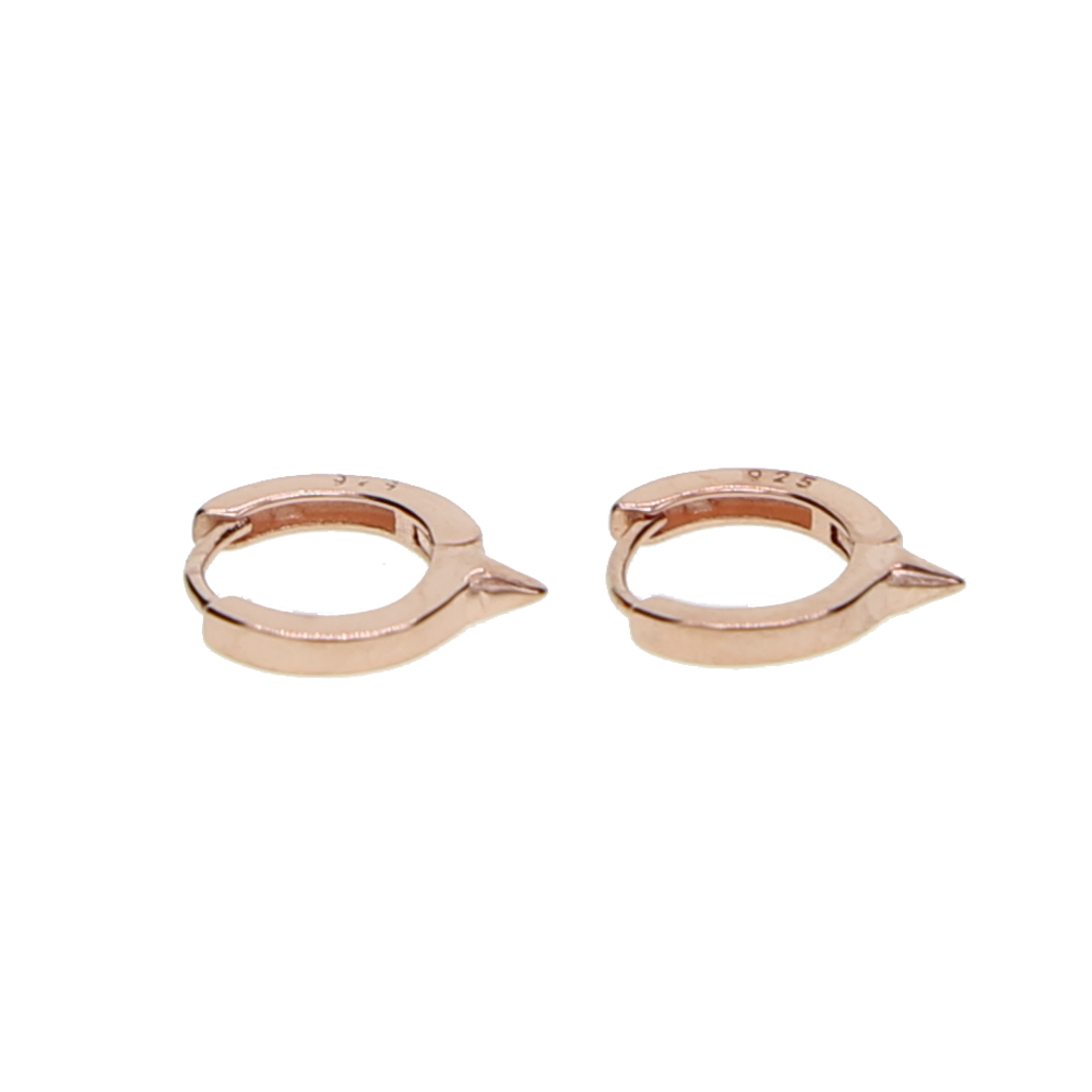 2024 925 sterling silver mini Circle spike hoop 10mm dainty huggie hoop women girl classic simple gold plated hoop earring