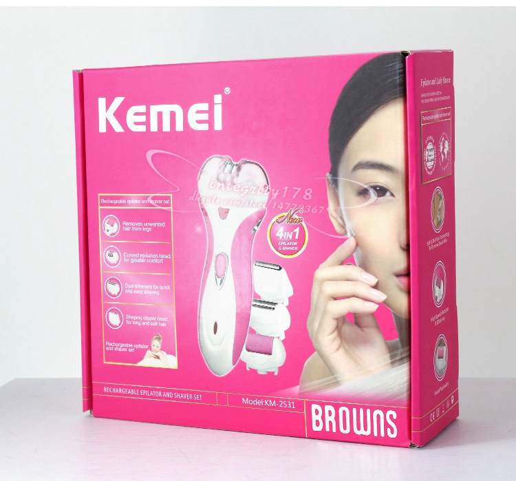 Kemei 4 in 1 Electric Foot Exfoliator Feet Dead Skin Removal Heel Cuticles Nail Grinding Tool Set