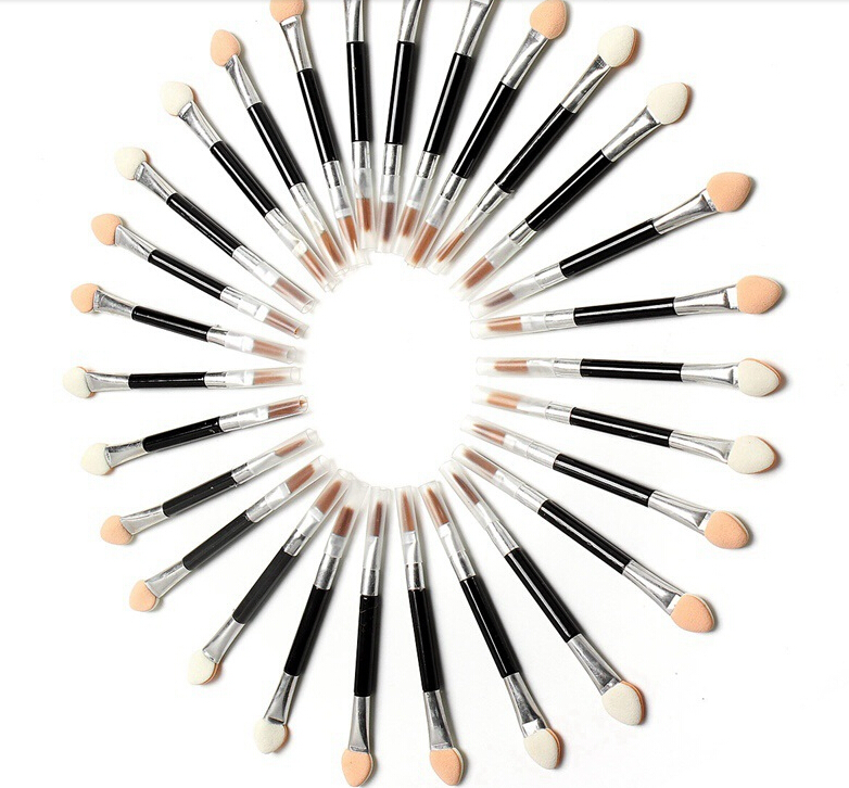 New 50 Pcs/ set Applicator Double-Ended Cosmetic Brushes Women Makeup Eyeshadow Eyeliner Sponge Lip Brush Set Disposable