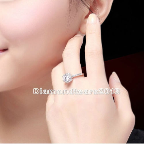 Luxury 3CT Size 5-10 jewelry 10k white gold filled white topaz Women Wedding Ring gift