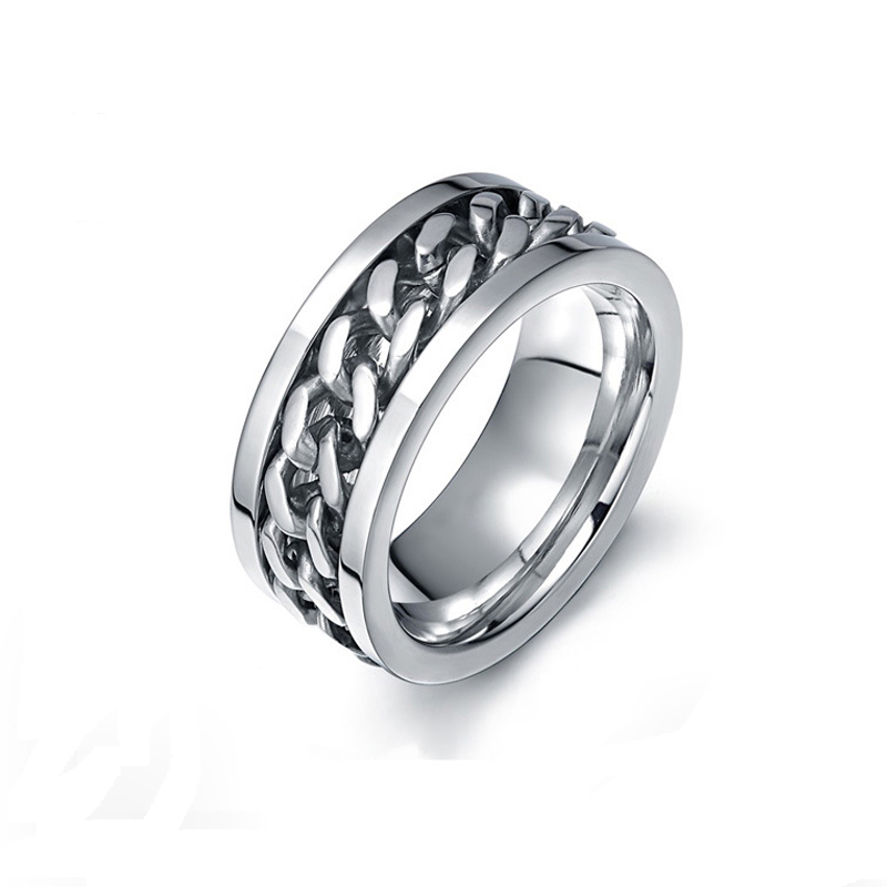 Wholesale Fashion Spinner Chain Men Ring Gold & Black & Sliver Titanium Stainless Steel Mens Jewelry With Grooved Edge
Wholesale Fashion Spinner Chain Men Ring Gold & Black & Sliver Titanium Stainless Steel Mens Jewelry With Grooved Edge