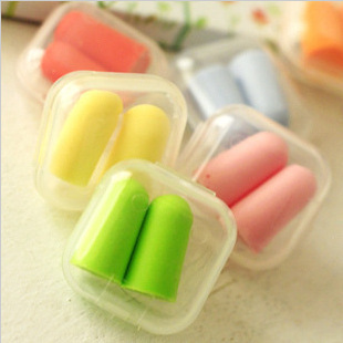 free shipping bullet shape foam sponge earplug ear plug keeper protector travel sleep noise reducer 71166