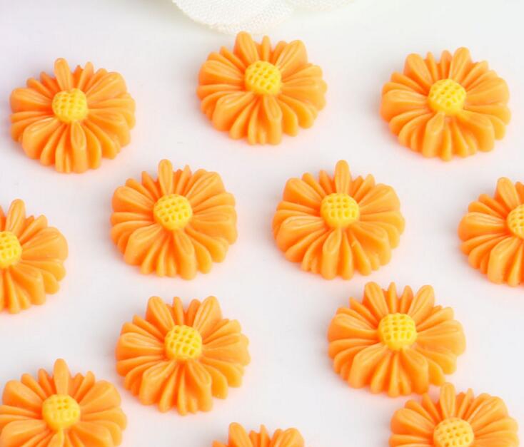 100pcs 22mm Resin Daisy Flower Beads For Scrapbooking Craft DIY Hair Clip Fashion Accessories9471321