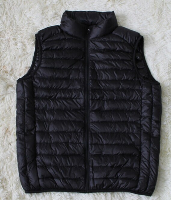 Fall-Men stand collar down jacket vest sports outdoor winter packable & portable duck down jacket no sleeve thermal vest ultra light