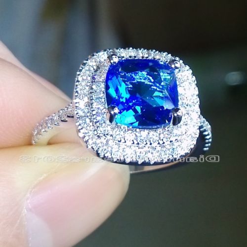 Luxury Size 6-10 Jewelry Swarovski Crystal 925 sterling silver filled lady's wedding women Engagement Ring gift with box