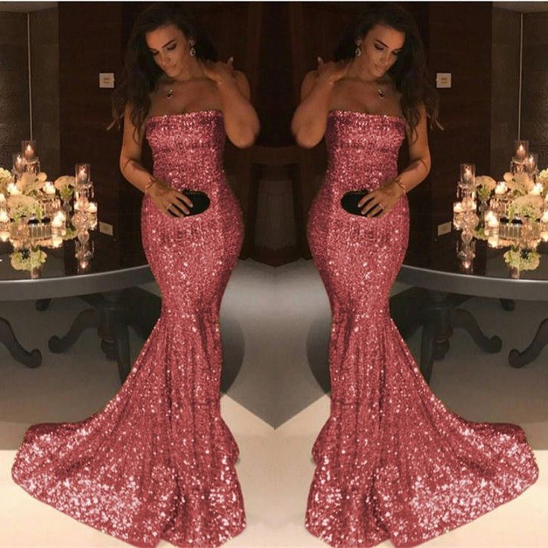 Charming Pink Sequind Prom Dress Simple Fashion Strapless Mermaid Evening Gown Party Dresses Cheap Custom Made Sweep Train Evening Dress, Daffodil
Charming Pink Sequind Prom Dress Simple Fashion Strapless Mermaid Evening Gown Party Dresses Cheap Custom Made Sweep Train Evening Dress, Daffodil
