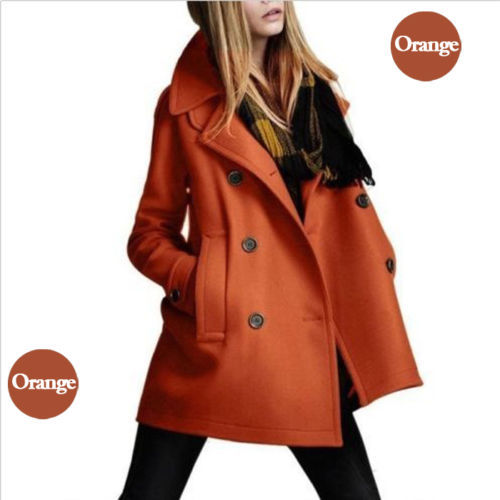 Hot FashionNew Fashion Womens Slim Wool Trench Warm Coats Double Breasted Jackets Outwear A C075