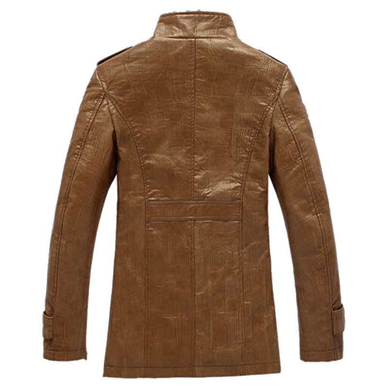 3 Color Hot New 2015 Winter Mens Fashion PU Leather Slim Fit Jacket Casual Thick Plush Lining Warm Outdoor Coats L-3XL FG1511