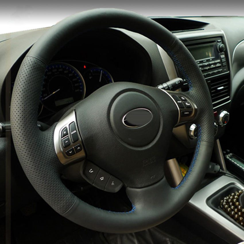 Case for SUBARU FORESTER old model Steering wheel cover Genuine leather DIY Car styling Hand sewing steering wheel covers