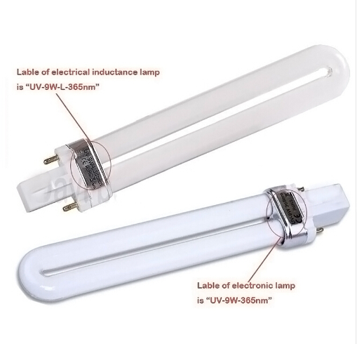UV 9W L 365nm Electrical Inductance Lamp Nail Gel Lamp Nail Buble Light To Nail Dryer