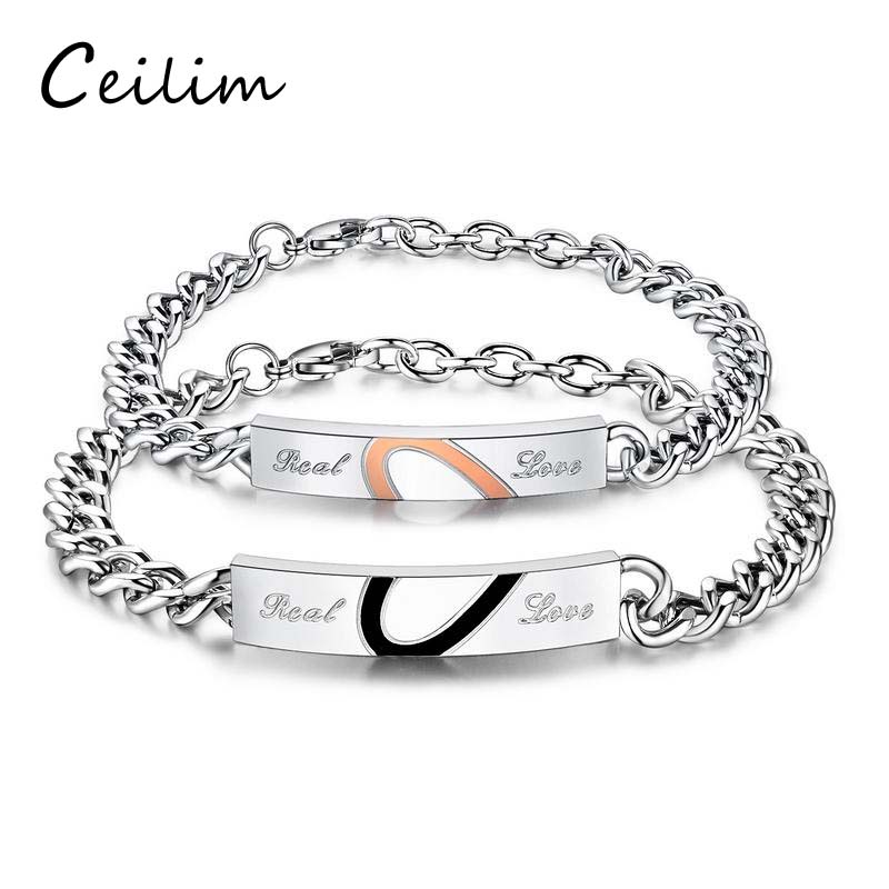 Real Love Stainless Steel Puzzle Couple Bracelet - Romantic Matching Bangles for Him and Her, Perfect Promise Jewelry
Real Love Stainless Steel Puzzle Couple Bracelet - Romantic Matching Bangles for Him and Her, Perfect Promise Jewelry