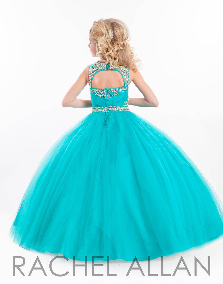 Gown Flower Ball Sheer Jewel Tulle Beaded Rhinestones Ruchedkey Hole Zipper Back Little Girl Pageant Dresses Formal Wear Ba0236