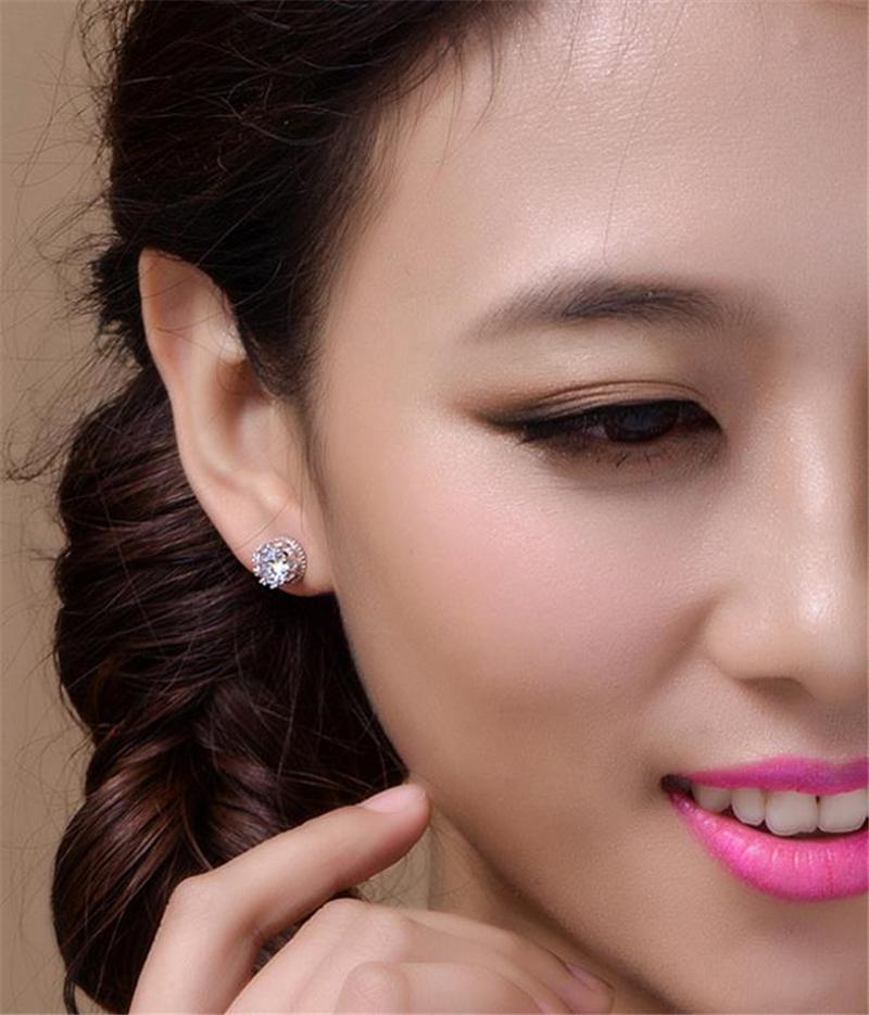 Hot Sale 925 silver earrings natural crystal wholesale fashion small sterling silver jewelry for women stud men or women earings
